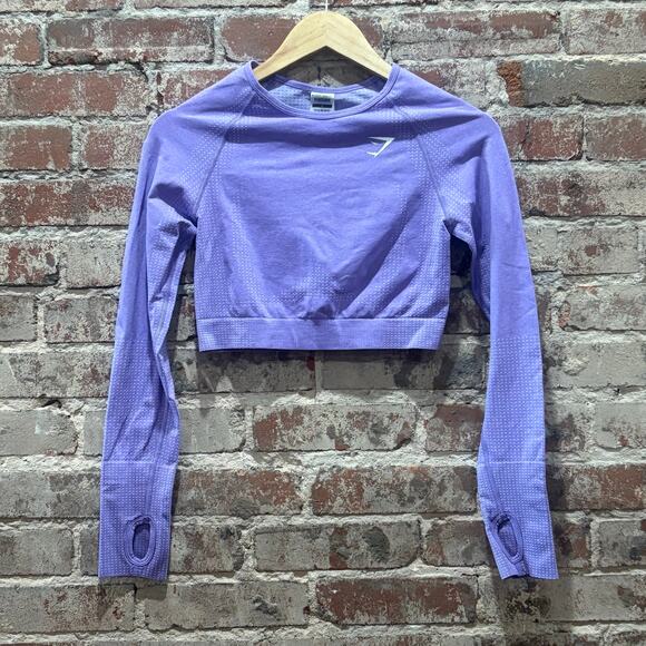 Gymshark Vital Crop Top in Bright Purple Marl Size Medium - Picture 7 of 11